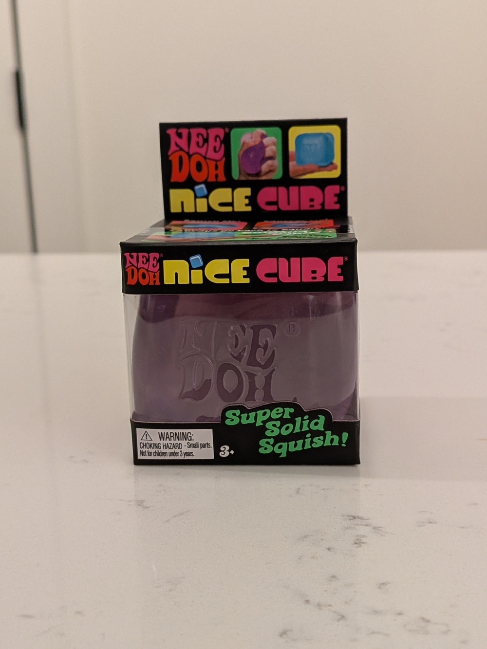 NeeDoh Nice Cube Super Solid Squish Toy — Purple